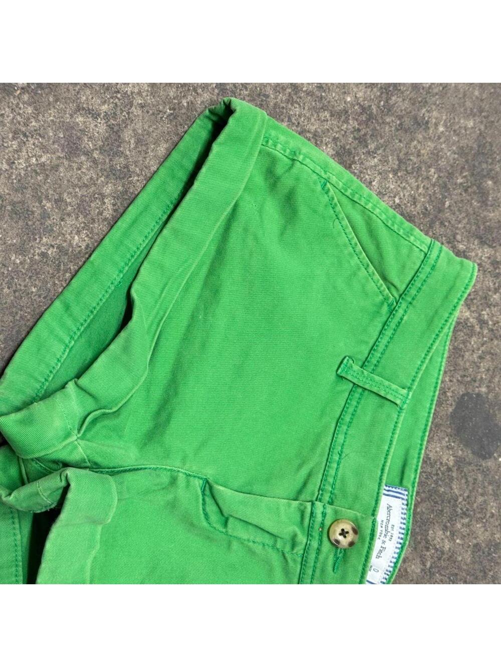 Vintage Y2K Abercrombie & Fitch Low Rise Green Mini Shorts - Picture 4 of 7